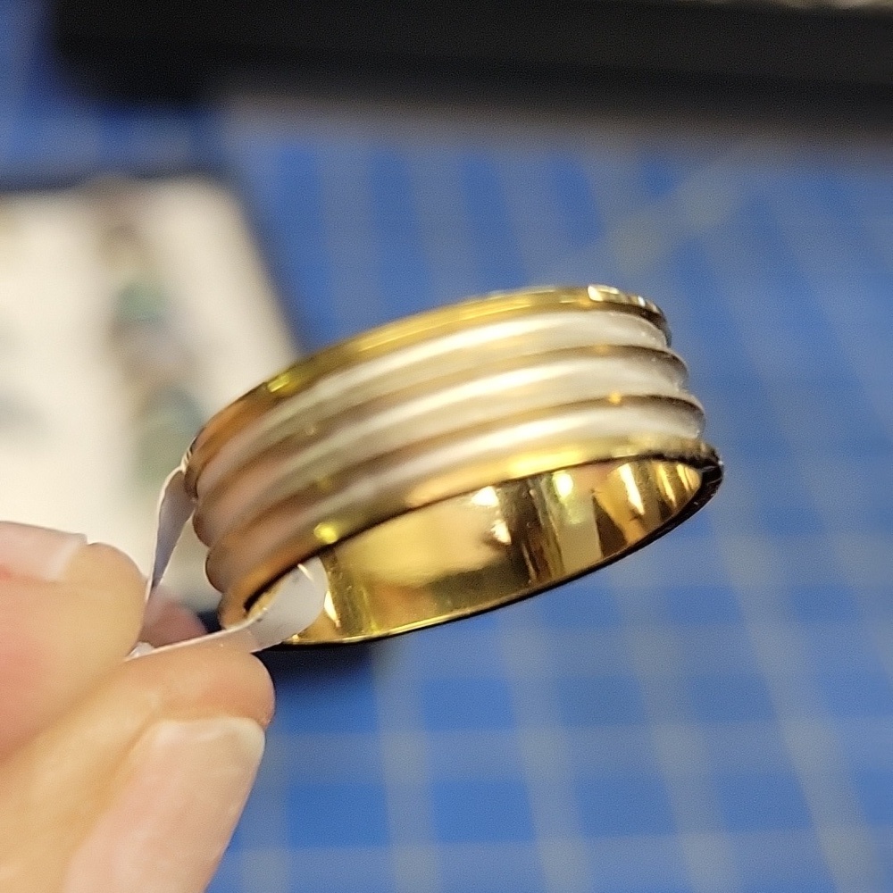 Gold Tone & Silver Tone Stainless Steel Ring Size 9